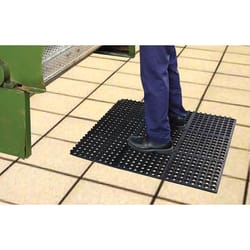 Flexgard 36 in. W X 36 in. L Black Interlocking Ring Mat Rubber Anti-Fatigue Mat