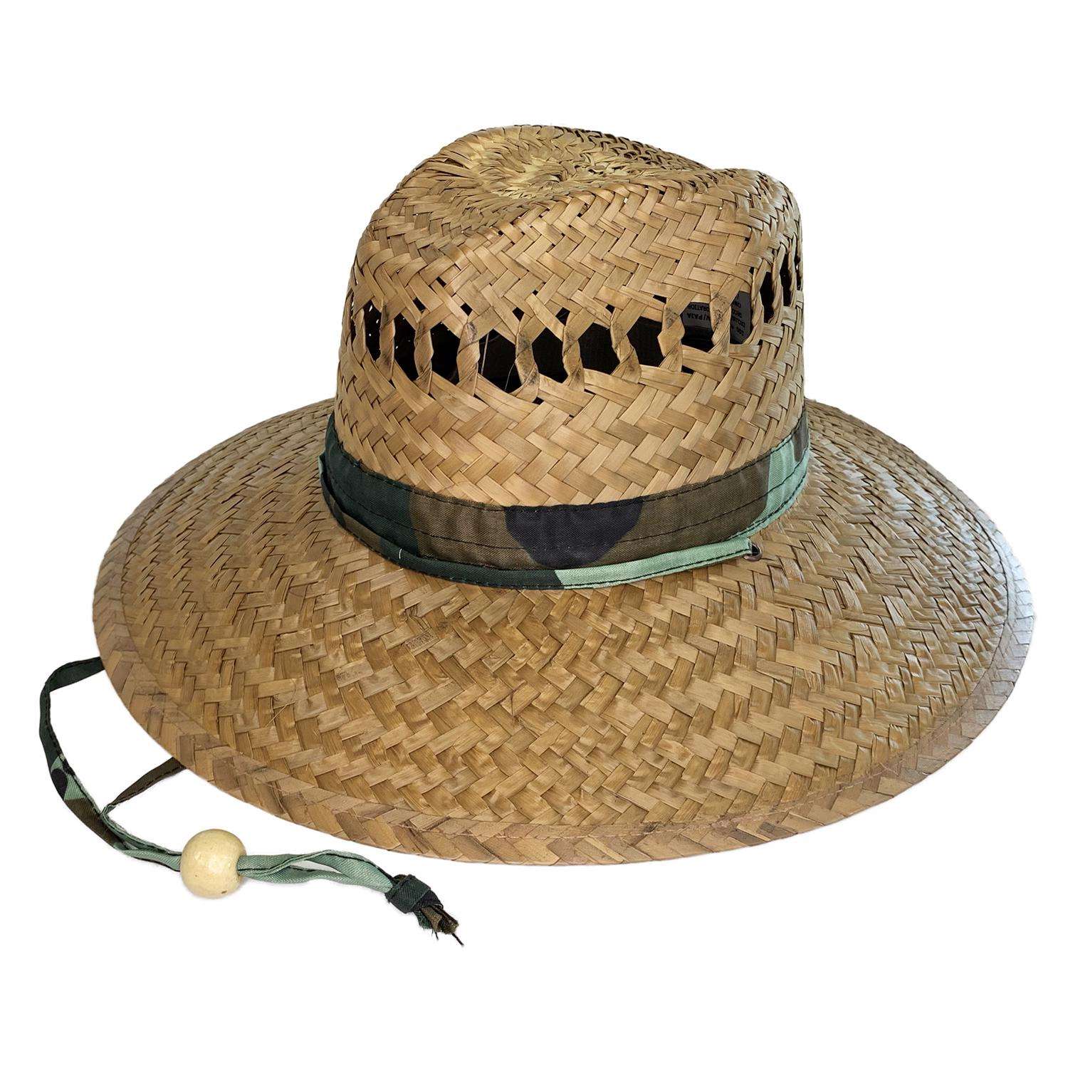 American Flag Straw Hat for Men, Beach Accessories (Adult Size