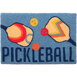 Jellybean 30 in. W X 20 in. L Multicolored Pickleball Polyester Accent Rug