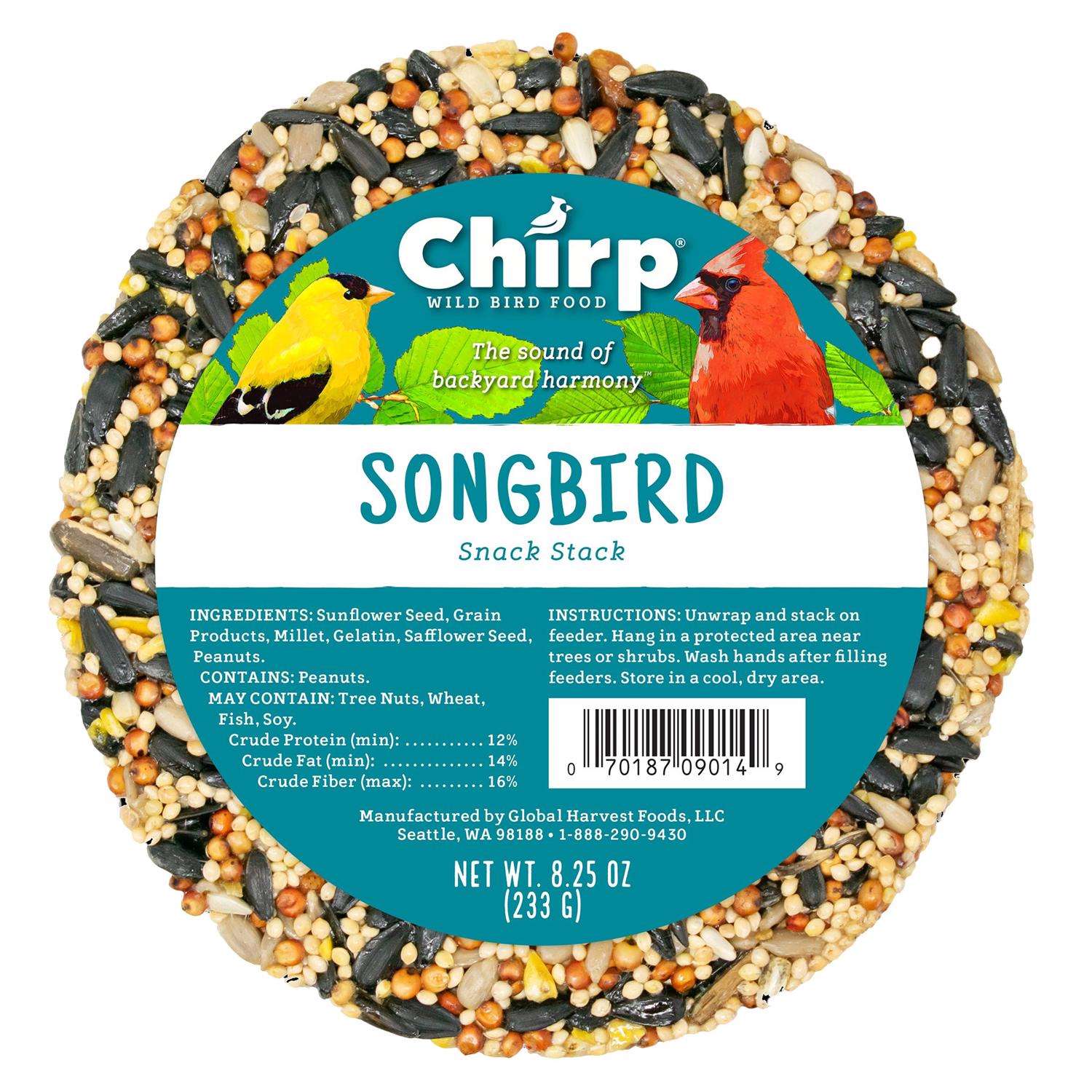 Chirp Songbird Wild Bird Sunflower Seeds Wild Bird Food 8.25 oz - Ace 