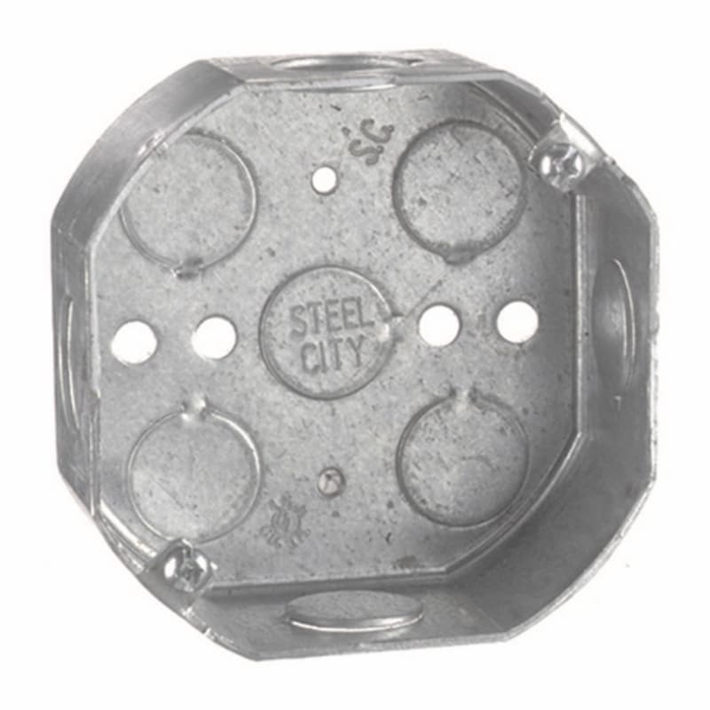 UPC 785991169102 product image for Steel City 4 in. Octagon Galvanized Steel Electrical Ceiling Box Silver | upcitemdb.com