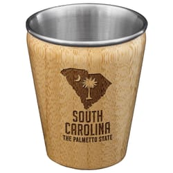 Totally Bamboo 2 oz Brown/Silver Stainless Steel/Wood South Carolina Shot Glass