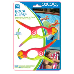 O2Cool Flamingo Beach Cair Towel Clips 2 pk