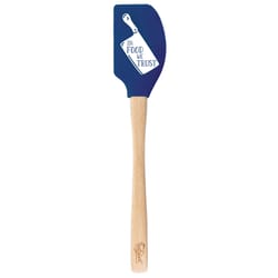 Tovolo Spatulart In Food We Trust Blue Silicone/Wood Spatula