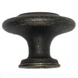 Laurey Windsor Traditional Round Cabinet Knob 1-3/8 in. D 1 in. Weathered Antique Bronze 1 pk