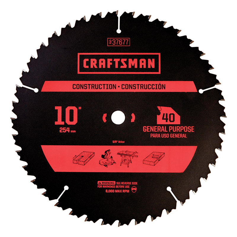 UPC 885911565240 product image for Craftsman 10 in. Dia. x 0.07 in. Carbide Circular Saw Blade 3/8 in. 40 teeth 1 p | upcitemdb.com