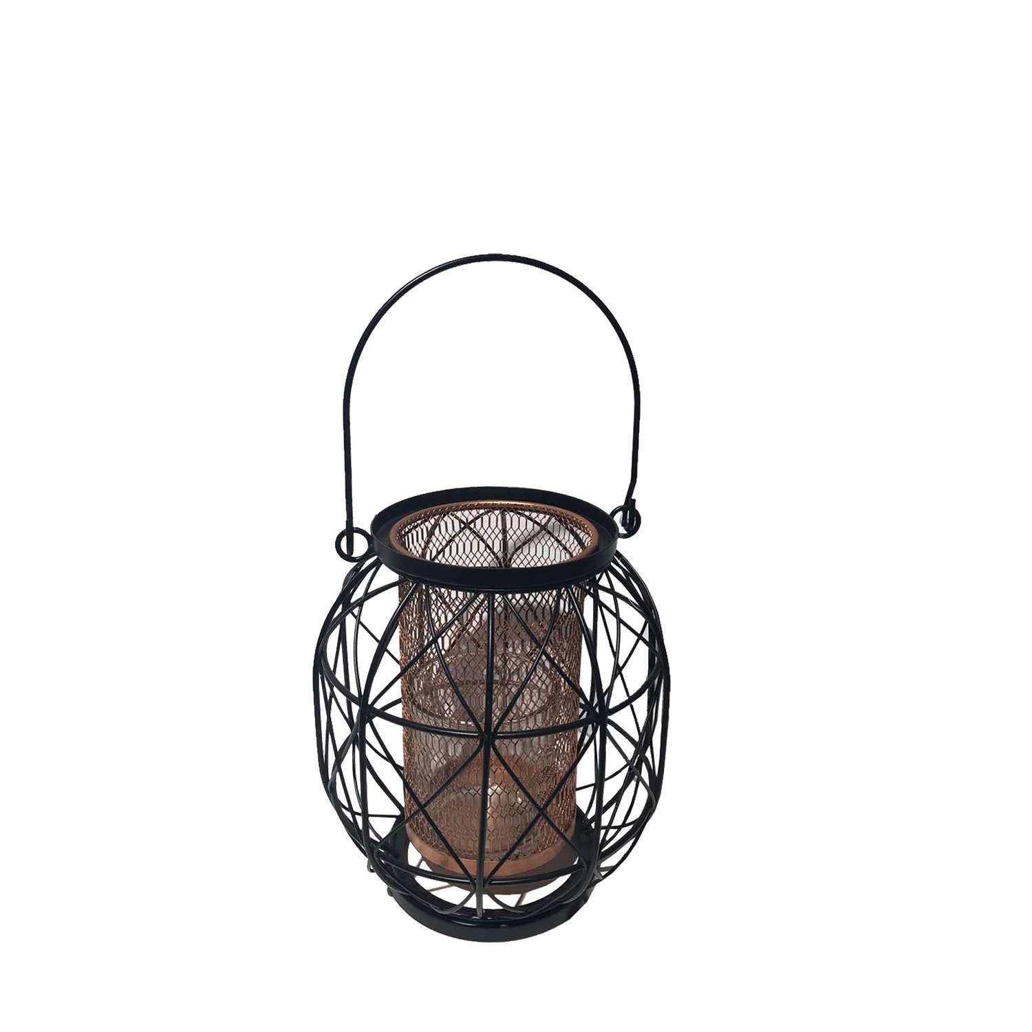 Meadowcreek 7 in. Metal Wire Lantern Black/Copper Ace Hardware