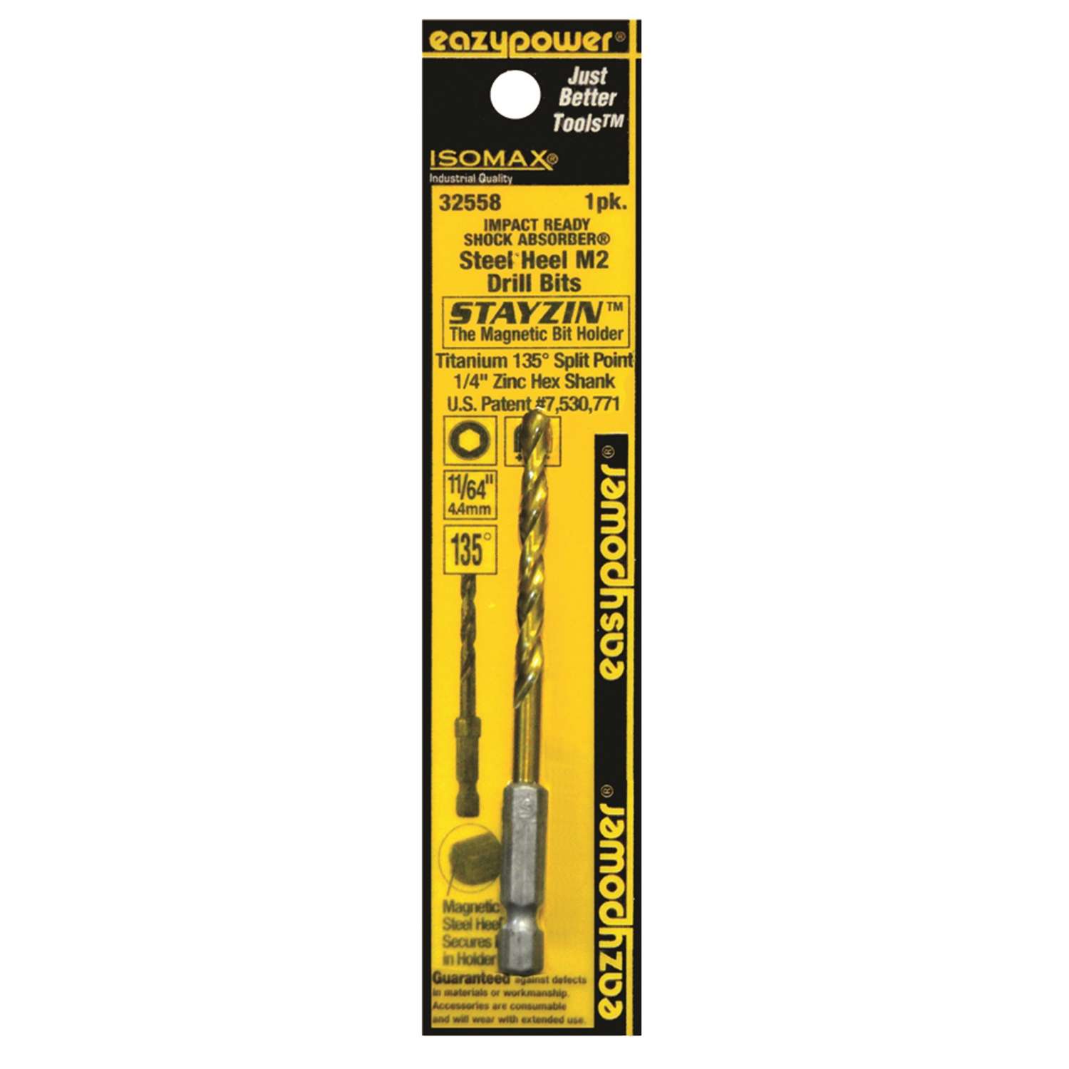 Eazypower Isomax 11/64 in. X 4 in. L M2 Steel Impact Ready Drill Bit
