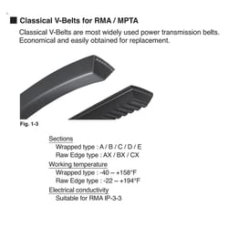 Mitsuboshi Conventional Conventional V-Belt 0.5 in. W X 68 in. L For All Motors