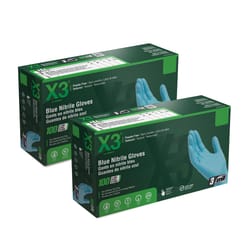 X3 Nitrile Disposable Gloves Small Blue Powder Free 100 pk