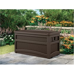 Suncast 46 in. W X 24 in. D Brown Plastic Deck Box with Seat 73 gal