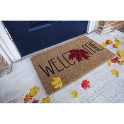 Entryways 18 in. W X 30 in. L Natural Maple Welcome Coir Door Mat