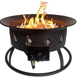 Hiland 19 in. W Steel Modern Round Propane Campfire Pit