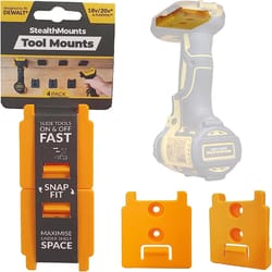 StealthMounts Tool Holders Compatible with DeWalt 18/20V & Flexvolt; Yellow ABS Tool Holder 4 pk