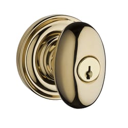 Baldwin Reserve Ellipse Knob Polished Brass Entry Lockset 2 in.