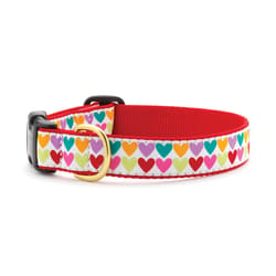 Up Country Multicolor Pop Hearts Nylon Dog Collar Medium