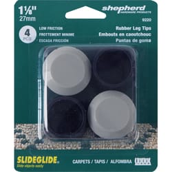 Shepherd Hardware Polyethylene Leg Tip Black Round 1 in. W X 1 in. L 4 pk