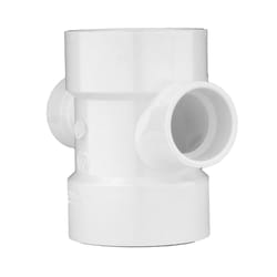 Charlotte Pipe Schedule 40 3 in. Hub X 3 in. D Hub PVC Sanitary Tee 1 pk