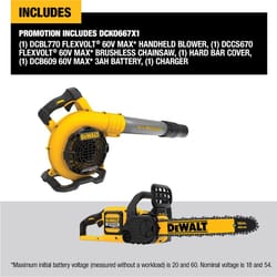 DeWalt 60V MAX DCKO667X1 16 in. Battery Chainsaw/Leaf Blower Combo Kit (Battery & Charger)