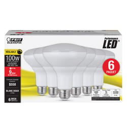 Feit BR30 E26 (Medium) LED Bulb Soft White 100 Watt Equivalence 6 pk