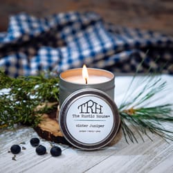 The Rustic House Silver Winter Juniper Scent Travel Candle