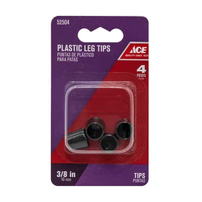 Ace Plastic Leg Tip Black Round 3 8 In W 4 Pk Ace Hardware