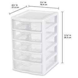 Sterilite 1.7 cu ft White Drawer Organizer 11.125 in. H X 7.25 in. W X 8.5 in. D Stackable