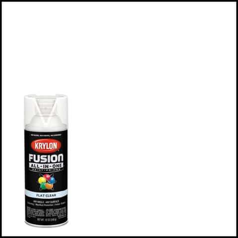 Krylon Fusion All-In-One Flat Clear Paint+Primer Spray Paint 12 oz