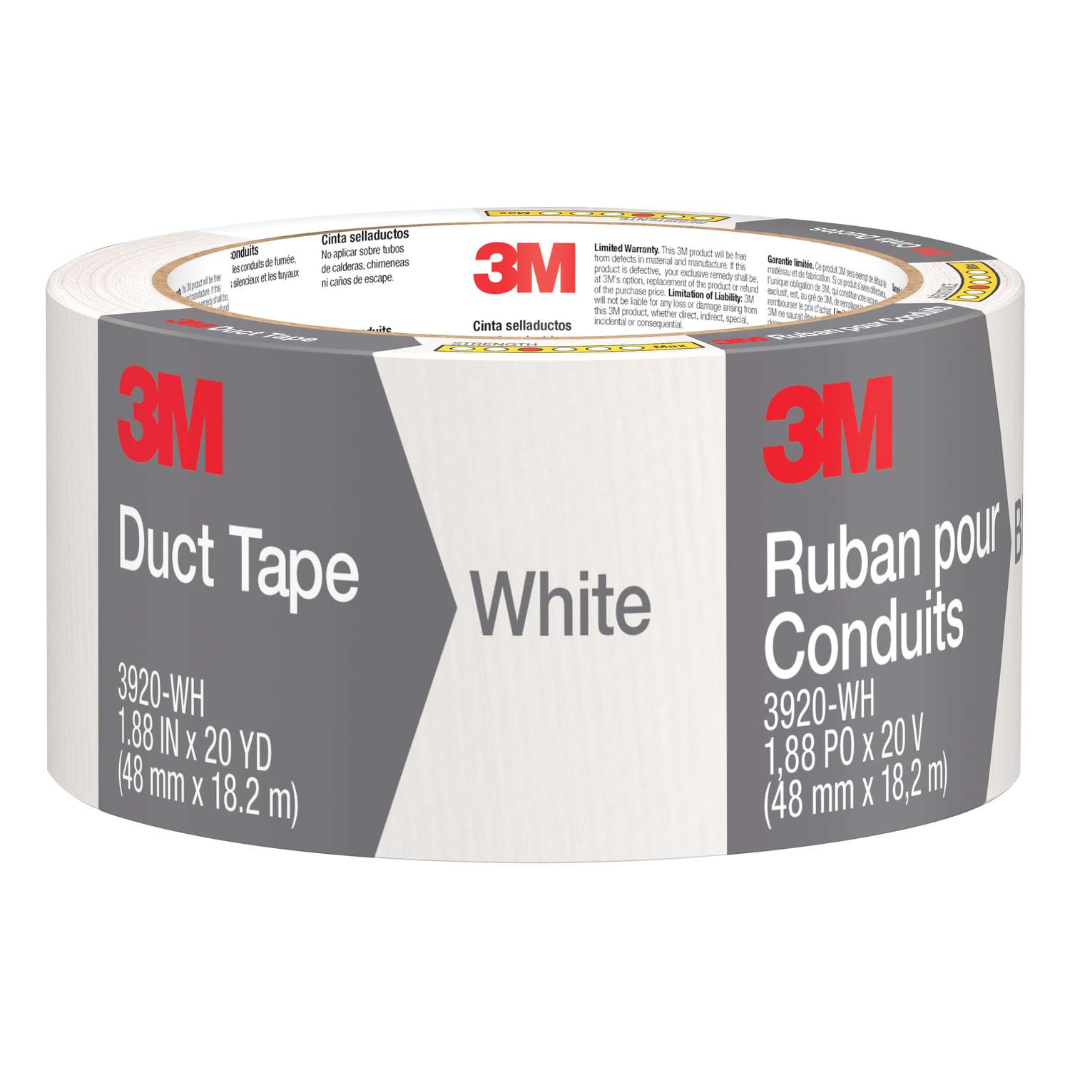 3M Scotch 1.88 in. W x 20 yd. L White Solid Duct Tape Ace Hardware