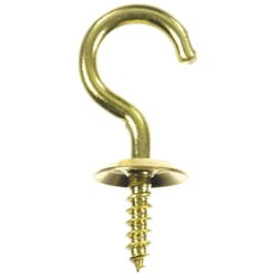 Ace Medium Polished Brass Green Brass 1.125 in. L Cup Hook 10 lb 5 pk