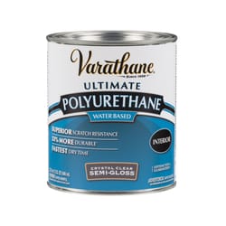 Varathane Semi-Gloss Crystal Clear Water-Based Polyurethane 1 qt