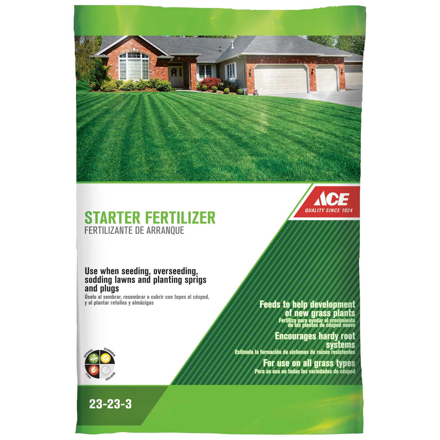 Ace 23-23-3 Starter Fertilizer For All Grass Types 8 lb. 2500 sq. ft ...