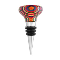 Totally Bamboo Marrakesh Multicolored Stainless Steel/Wood Bottle Stopper