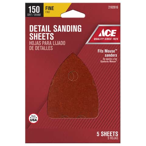 Mouse Sanding Pads Hook Loop Sandpaper 150 Grit for Black+Decker Detail  Sander