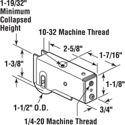 Prime-Line 1-1/2 in. D X 5/16 in. L Steel Roller Assembly 1 pk