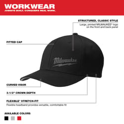 Milwaukee FlexFit Fitted Hat Black S/M