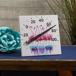 Taylor 120 deg Flamingo Thermometer 8 in. L X 8 in. W White