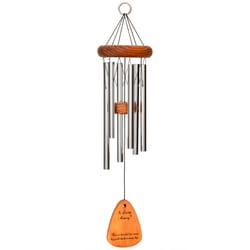 Wind River In Loving Memory Silver Aluminum/Wood 18 in. Wind Chime