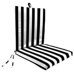 Jordan Manufacturing Black/White Cabana Stripe Polyester Chair Cushion 3 in. H X 21 in. W X 44 in. L