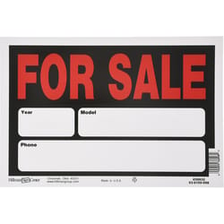 HILLMAN English Black Auto For Sale Sign 8 in. H X 12 in. W