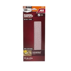 Ace 9 in. L X 3.66 in. W 180 Grit Aluminum Oxide Sanding Sheet 5 pk