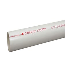 Charlotte Pipe Schedule 40 PVC Dual Rated Pipe 2 in. D X 20 ft. L Plain End 280 psi