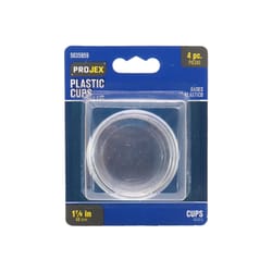 Projex Plastic Caster Cup Clear Round 1-7/8 in. W 4 pk