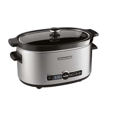KitchenAid 6 qt Metallic Stainless Steel Programmable Slow Cooker - Ace ...