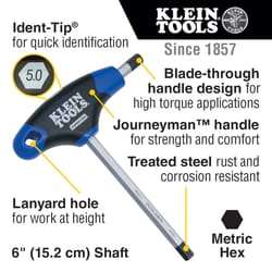 Klein Tools Journeyman Assorted Metric T-Handle Hex Key Set w/Stand 8 pc