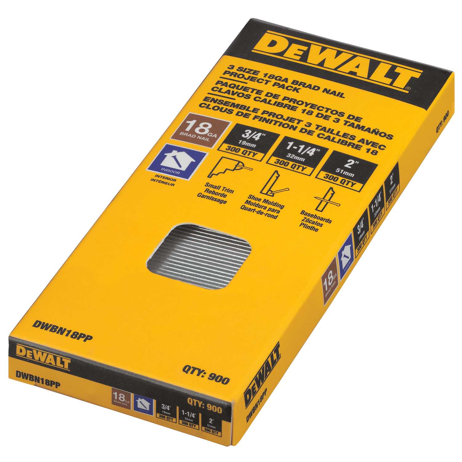 DeWalt 18 Ga. x 3/4 in. L Steel Brad Nail Assortment 900 pk 6 lb. - Ace ...