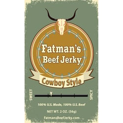 Fatmans Beef Jerky Cowboy Flavor Beef Jerky 2 oz Packet