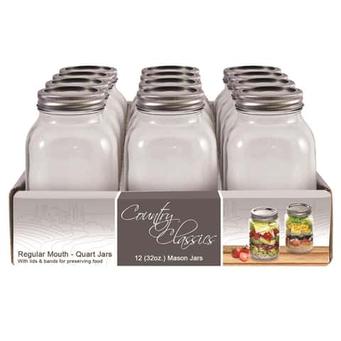 Pur Mason Regular Mouth Mason Jar 32 oz 12 pk - Ace Hardware