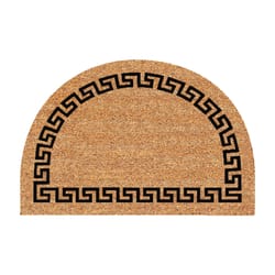 DeCoir 36 in. W X 24 in. L Tan/Black Half-Round Greek Key Door Mat