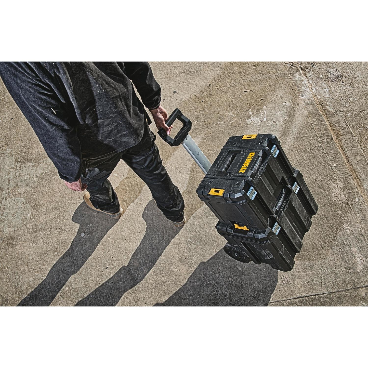 DeWalt TSTAK 20 in. Wheeled Storage Organizer Black/Yellow
